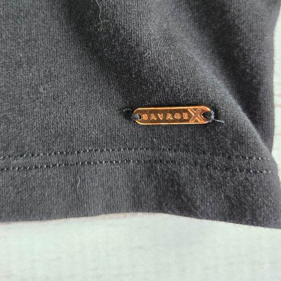 Savage X Fenty Black Button Scoop Neck Cop Top sz L - Picture 4 of 5